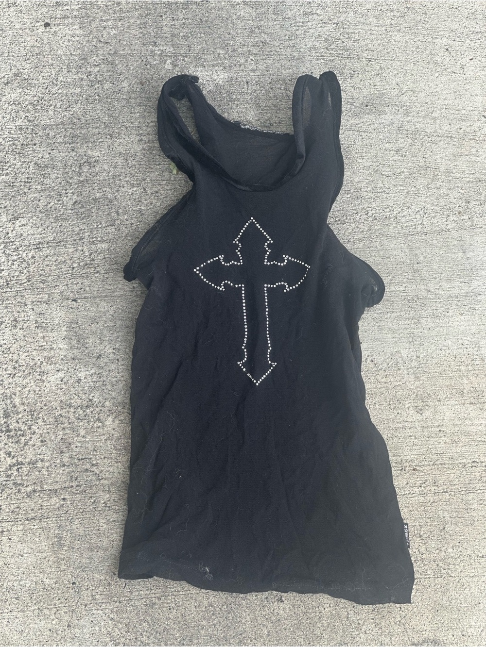 🍓 extremely rare insane grail serious la men’s studded cross mesh tank top 🍓